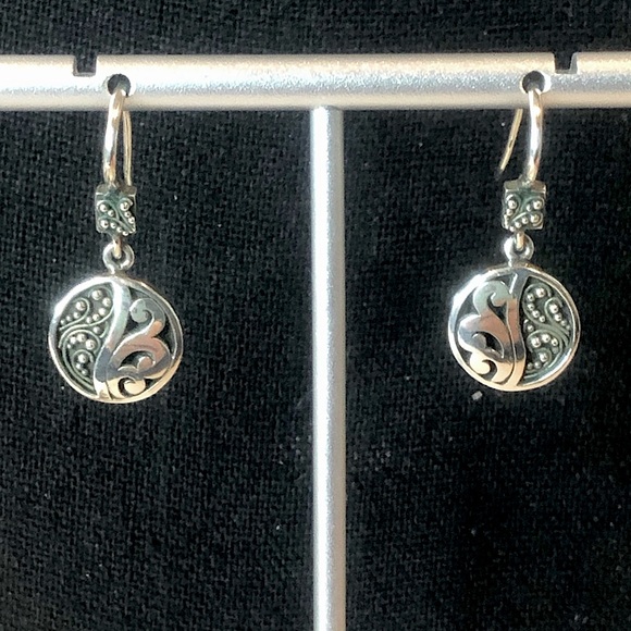 LOIS HILL Yin Yang Granulated Cutout Sterling Silver Oxidized Drop Earrings